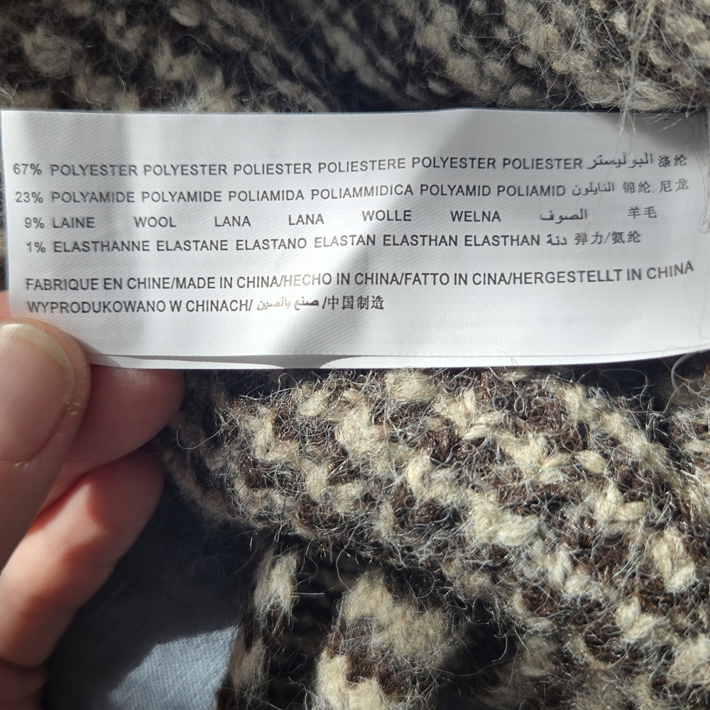 Striped Dark Brown and Cream Women's Cardigan - Picture 3 of 3